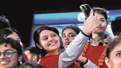 Lucknow: On cloud 9, the high-scorers celebrate with teachers, kin