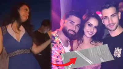 Ajay Devgan's daughter Nysa tries to hide the plunging neckline with a patch as her picture from a nightclub in Spain goes viral