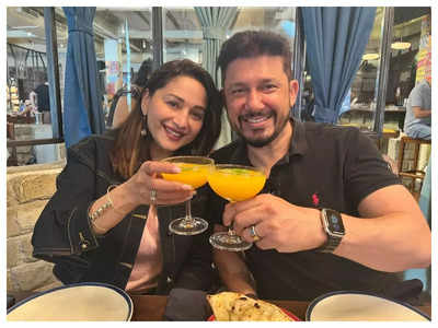 Madhuri Dixit enjoys a scrumptious meal with husband Sriram Nene in this lovely throwback photo