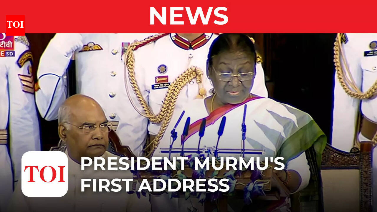 droupadi murmu: Droupadi Murmu delivers first address as President at ...
