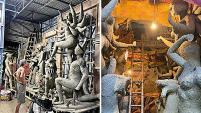 Kolkata: Orders for 18ft idols back at Kumartuli after 2 years of Covid, artisans hope for profit this Puja