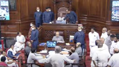 Rajya Sabha adjourned for the day amid Opposition uproar over suspension of MPs