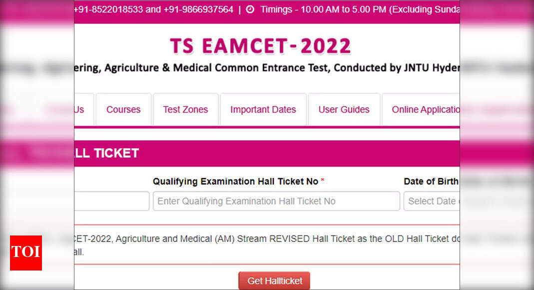 TS EAMCET Hall Tickets 2022 released @ eamcet.tsche.ac.in,here’s direct ...