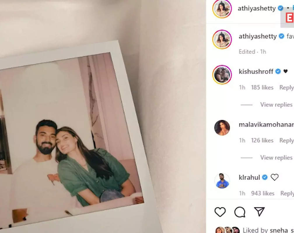 
Athiya Shetty shares an adorable picture with boyfriend KL Rahul; calls him her ‘favourite one’
