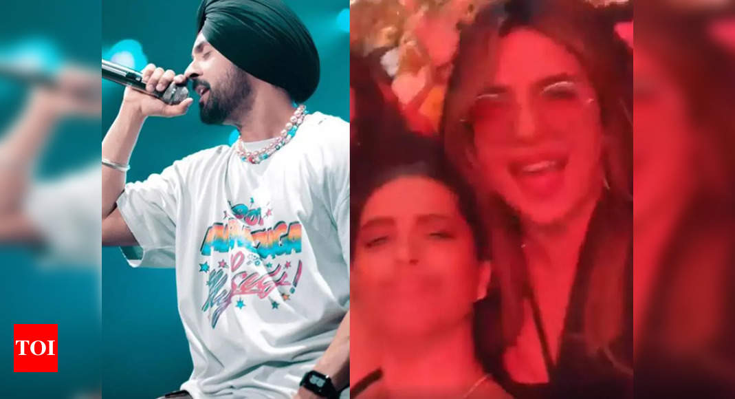 Priyanka Chopra grooves to Diljit Dosanjh’s tunes at his LA Concert – watch video – Times of India