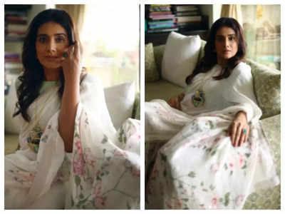 Sonali Kulkarni looks like a vision in this white floral saree; See pics