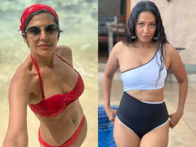The 40s and 50s TV actresses' bikini looks