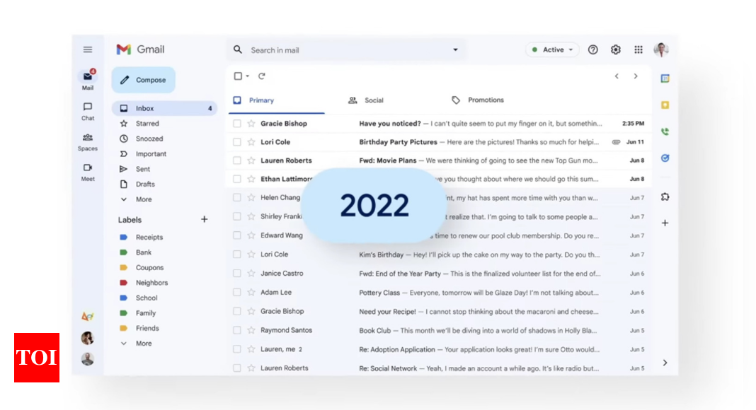 Gmail’s new unified design is now rolling out to everyone – Times of India