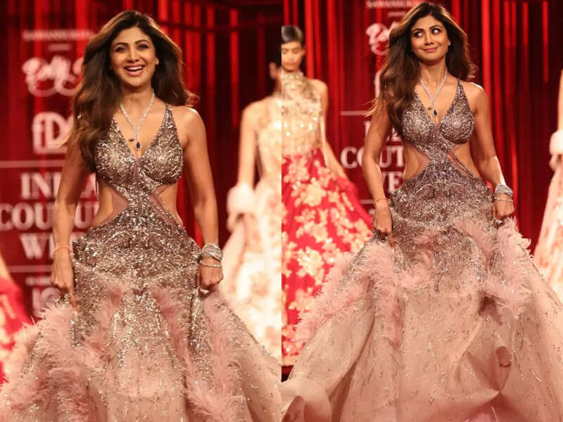 Shilpa Shetty sizzles on the ramp for Dolly J at FDCI India Couture Week 2022