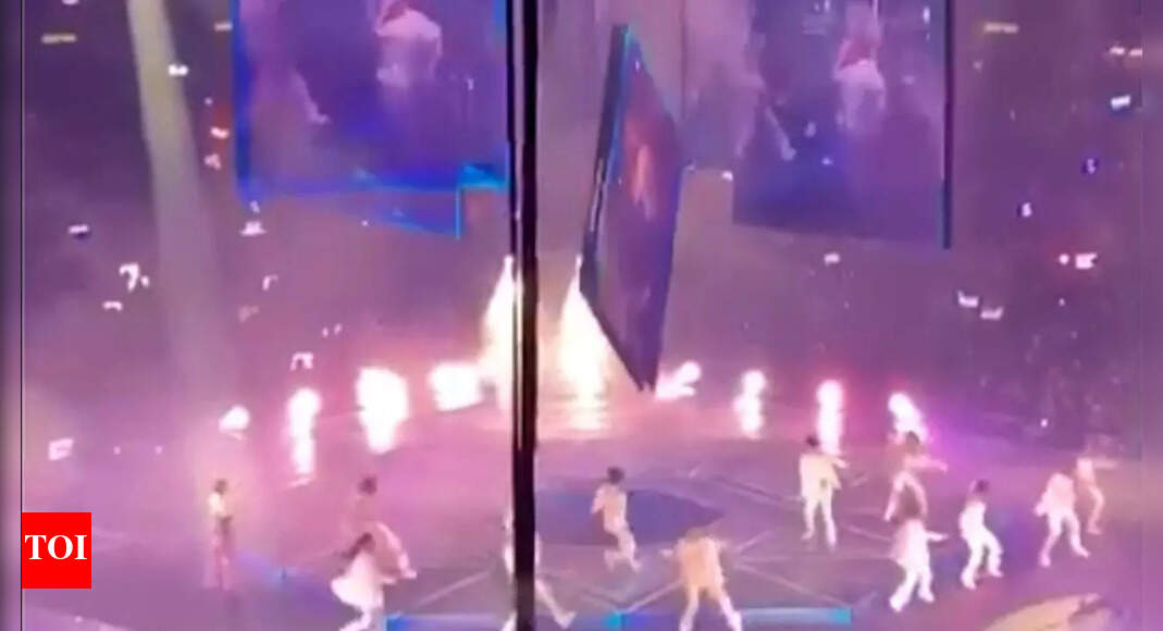 Falling screen hits 2 dancers on stage at Hong Kong concert - Times of ...