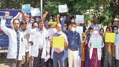 Telangana: Doctors hold black badge protest in 18 hospitals over extra hours