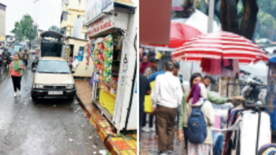 Hawkers on footpaths elbow out walkers in Pune Cantonment