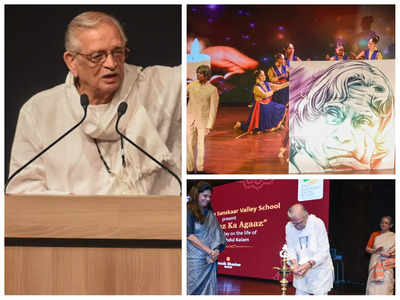Over 60 students perform as Gulzar narrates a drama on Dr Kalam’s life at this event