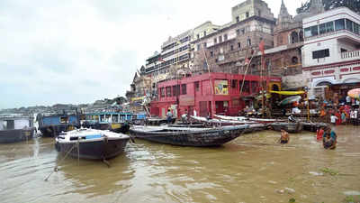 Rising Ganga submerges steps of ghats in Varanasi