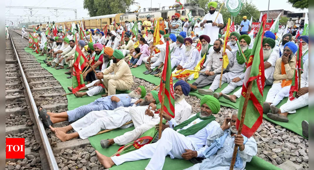 Rail, road traffic hit as farmers stage protests in Punjab, Haryana on SKM’s call | India News – Times of India