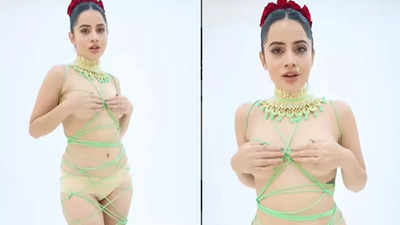 Urfi Javed receives flak for covering her breasts with hands in semi nude  video - Times of India