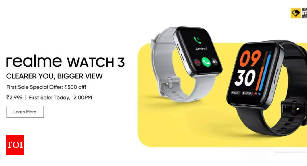 Realme Watch: Realme Watch 3 to go on sale today: Price, offers and more -  Times of India