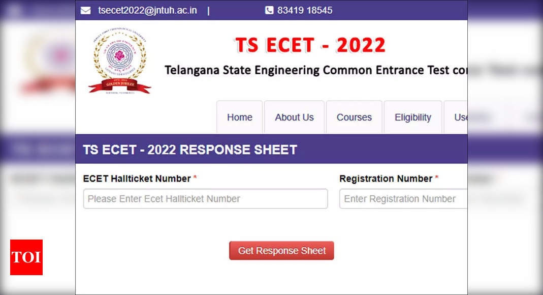 TS ECET 2022 Answer Key, Response Sheet released at ecet.tsche.ac.in – Times of India