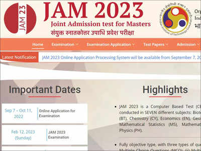 IIT JAM 2023 to be held on Feb 12, application process from Sept 7
