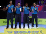 CWG 2022: Indian men's table tennis defeats Singapore to win gold, see pictures from Birmingham