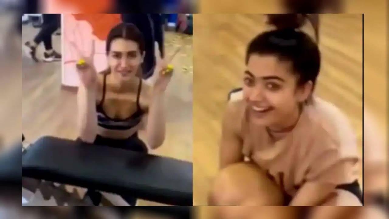 Rashmika Mandanna Workout Video: Rashmika Mandanna and Kriti Sanon fun  workout session together, video goes viral