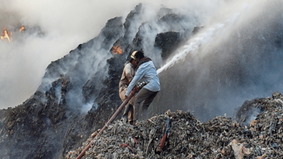 Ghazipur landfill collapse: A month on, pile of garbage strewn across road  unnerves residents