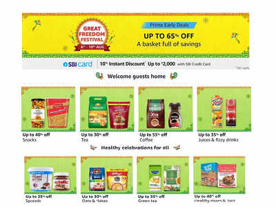 Amazon Great Freedom Festival: Grocery deals with up to 65% savings for Prime members