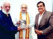 
Rahul Mittra and Rahul Rawail meet Home Minister Amit Shah; present him copies of '​Raj Kapoor: The Master at Work' book
