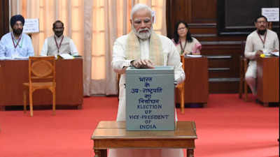 Polling to elect next Vice-President begins; PM Modi casts vote