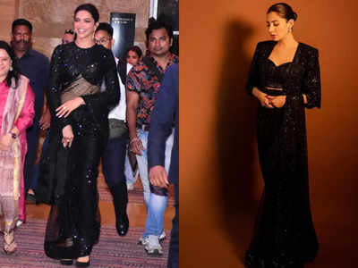 Deepika Padukone or Mahira Khan: Who wore the black Pakistani sari better?