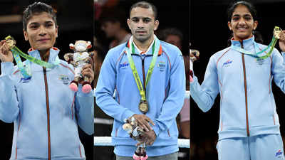 Boxers Nikhat Zareen, Amit Panghal, Nitu grab maiden CWG gold medals