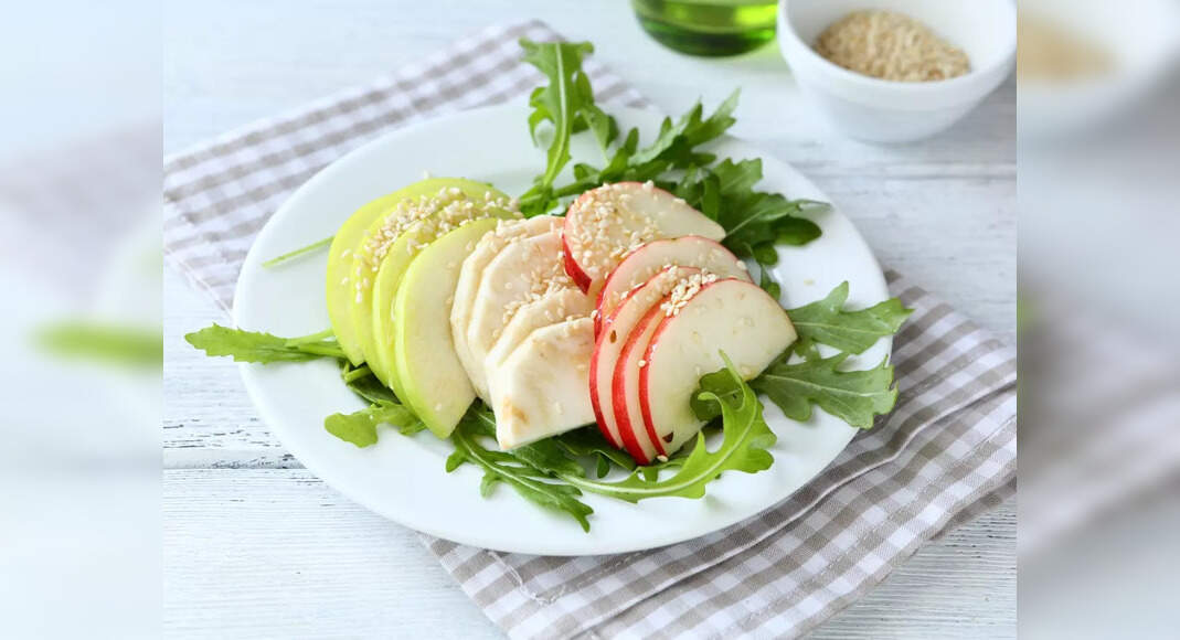 Apple Pear Arugula Salad Recipe: How to make Apple Pear Arugula Salad Recipe at Home - Times Food