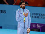 Ravi Kumar Dahiya bags wrestling gold at CWG 2022, see pictures of the winning moment from Birmingham