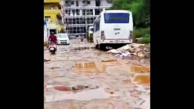 Bengaluru: No respite from potholes on road to Somasundarapalya