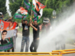 
Chandigarh: Congress leaders flag inflation, face water jets

