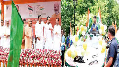Uttar Pradesh: CM Yogi Adityanath flags off rally for 'Har Ghar Tiranga' programme