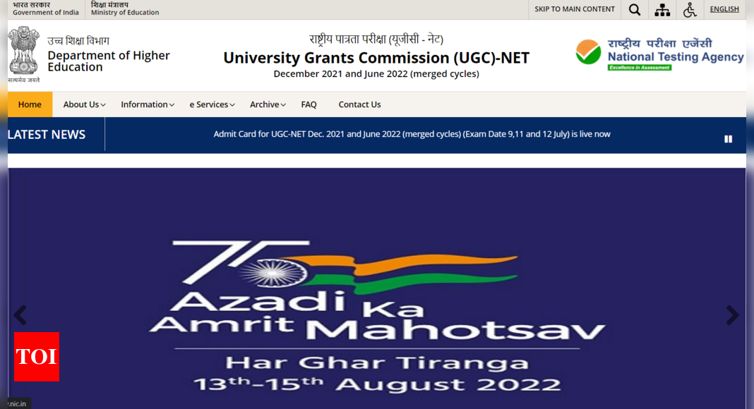 UGC NET 2022 postponed, admit card to be released on September 16: Check revised schedule here – Times of India