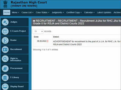 Rajasthan HC Recruitment 2022: Apply online for 2756 JJA, JA and other posts