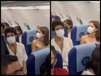 Vijay Deverakonda and Ananya Panday grab everyone's attention as they travel in economy class for 'Liger' promotions - watch