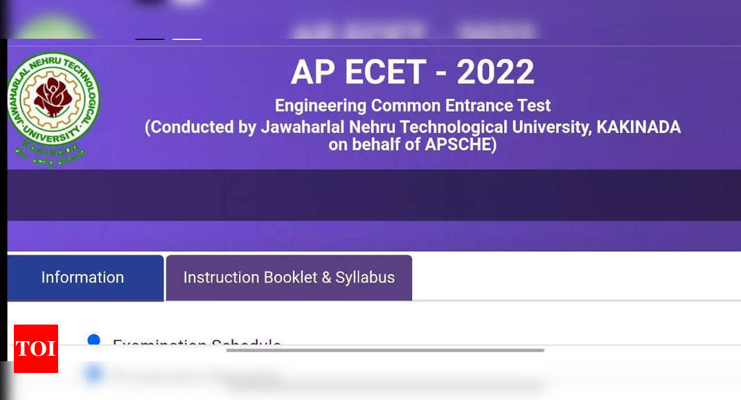 AP ECET 2022 Result to be declared today for Engineering at cets.apsche.apgov.in – Times of India