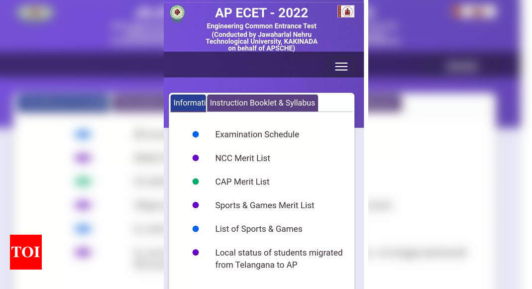 AP ECET 2022 Results declared at apsche.ap.gov.in, download rank card – Times of India