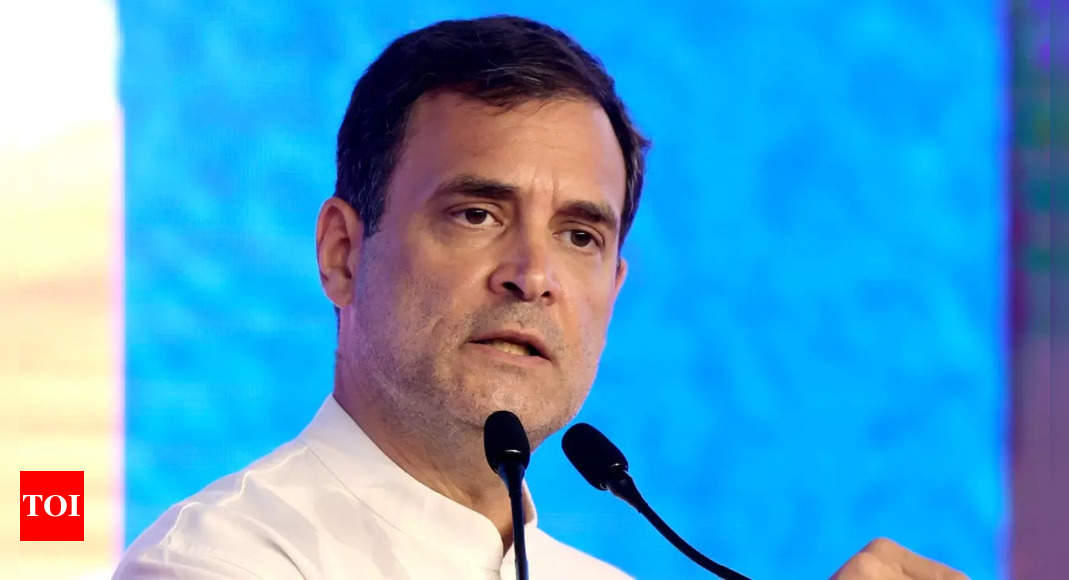 Rahul alleges ration card holders being ‘forced’ to buy national flag | India News – Times of India