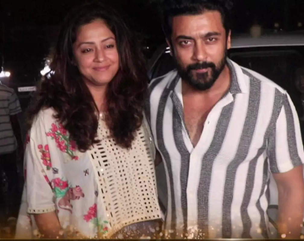 
Tamil actor Suriya Sivakumar spotted with wife Jyothika in Mumbai

