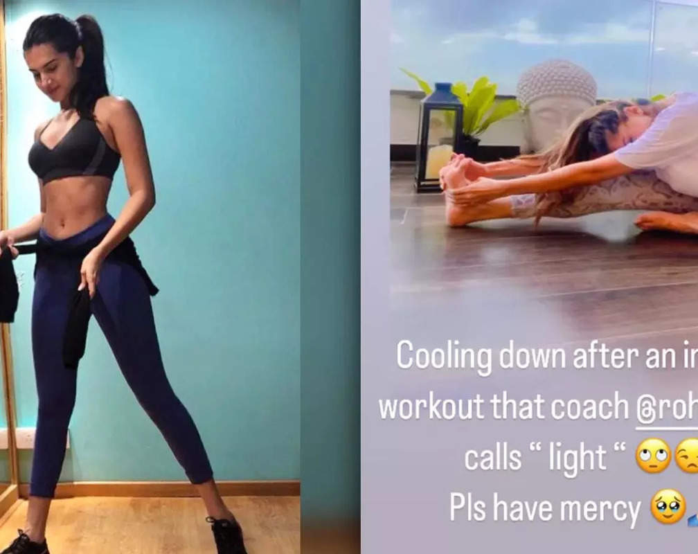 
Tara Sutaria begs for mercy from her gym trainer after intense workout
