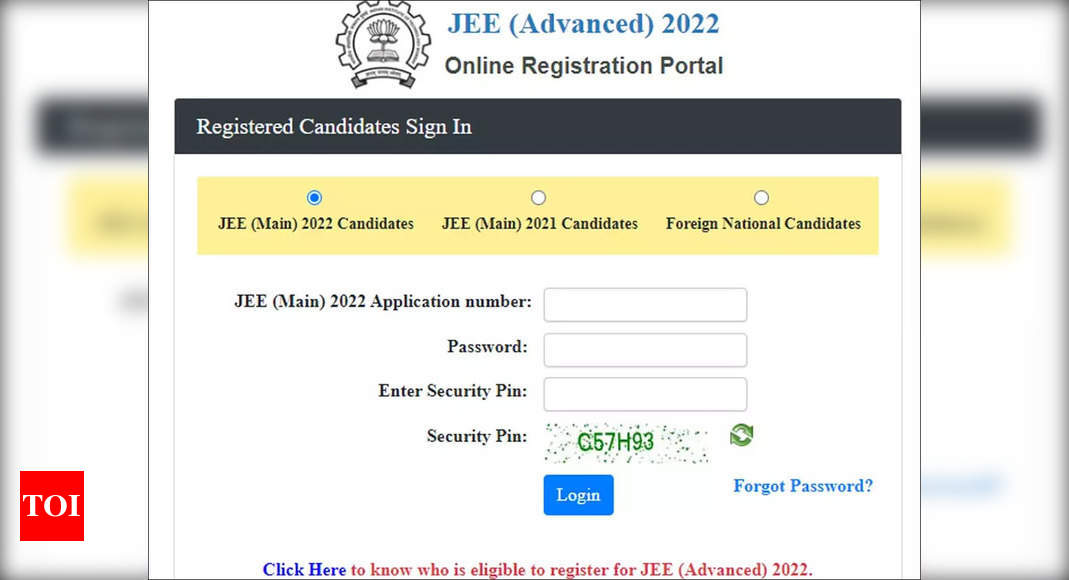 JEE Advanced 2022 application registration ends today; apply at jeeadv.ac.in – Times of India