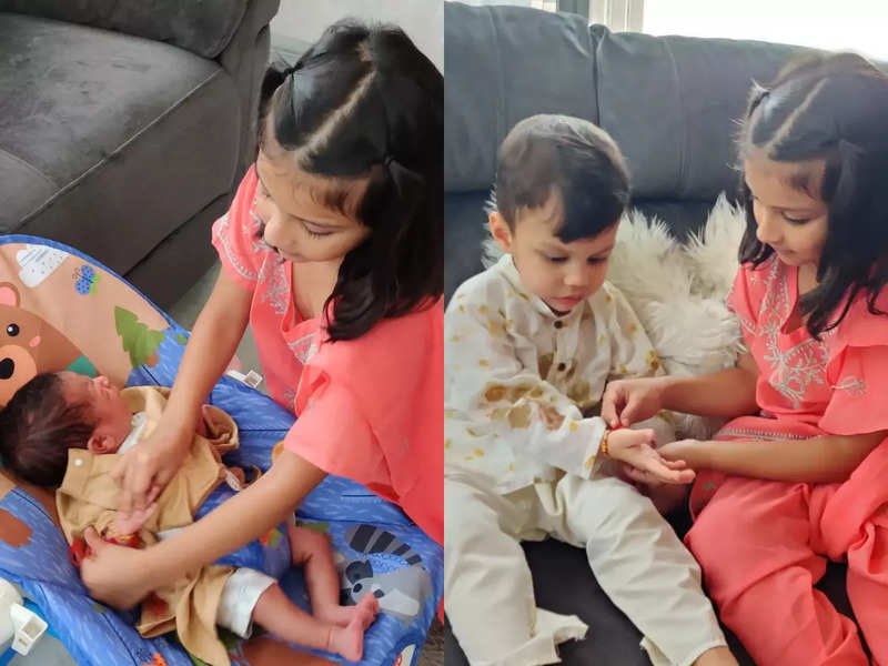 Dimpy Ganguly gives a glimpse of her three kids celebrating Raksha Bandhan together; shares adorable pics of her new born