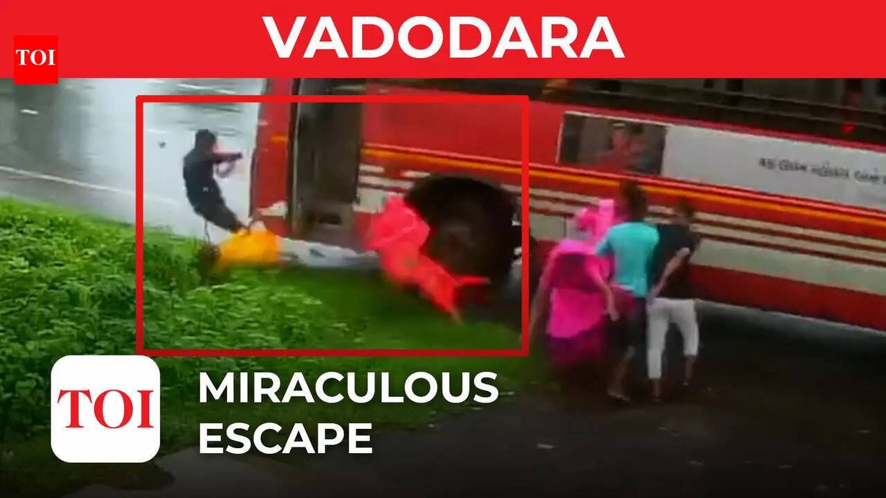 Caught on camera: Bus runs over passengers waiting on roadside in Vadodara