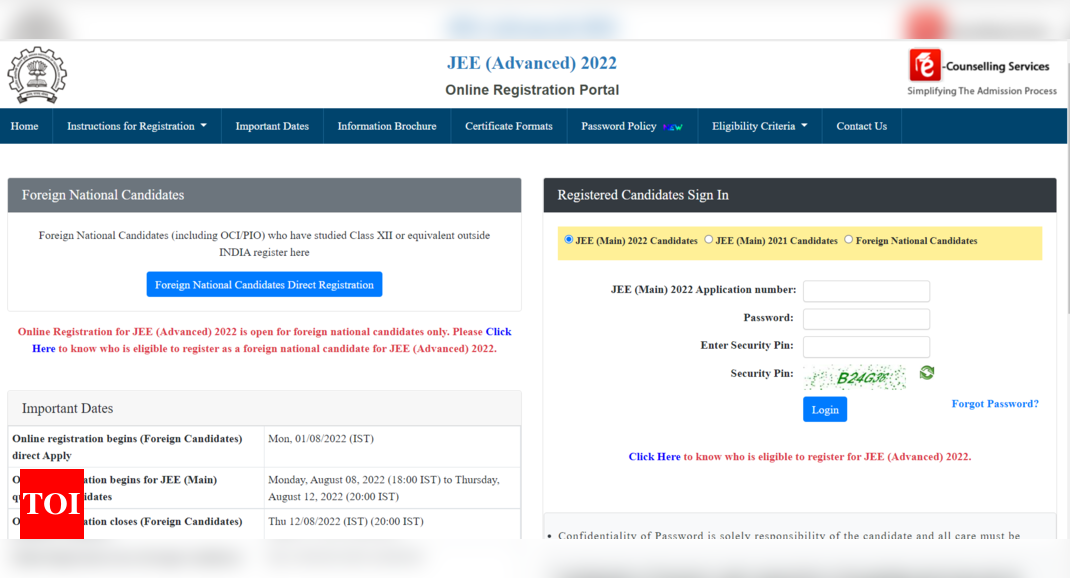 JEE Advanced Registration last date 2022 prolonged; apply till 8 PM tonight @ jeeadv.ac.in