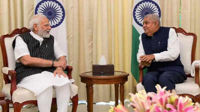 PM Modi Meets Vice President Jagdeep Dhankhar | India News - Times Of India