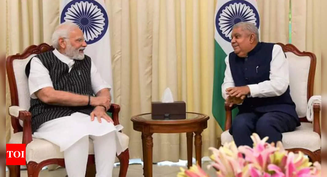 PM Modi Meets Vice President Jagdeep Dhankhar | India News - Times Of India